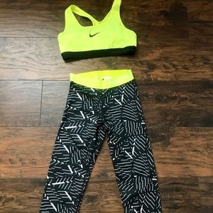 Nike Pro Sports bra and Leggings